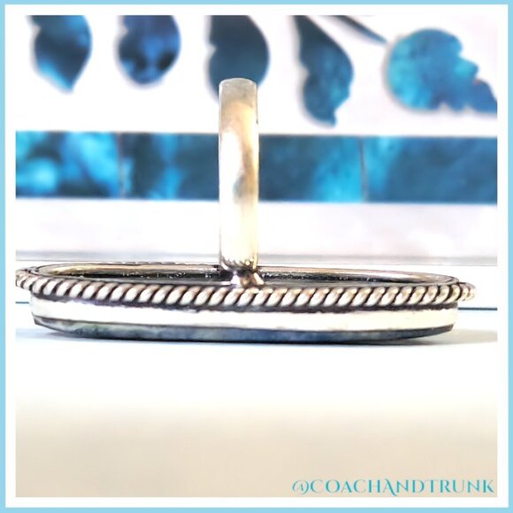 100% ARTISAN Natural Sodalite Oval Silver Ring Size 7.25 - Picture 6 of 9